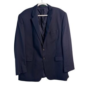 Lauren Ralph Lauren Blazer 48L Navy Blue Wool/Cashmere Blend